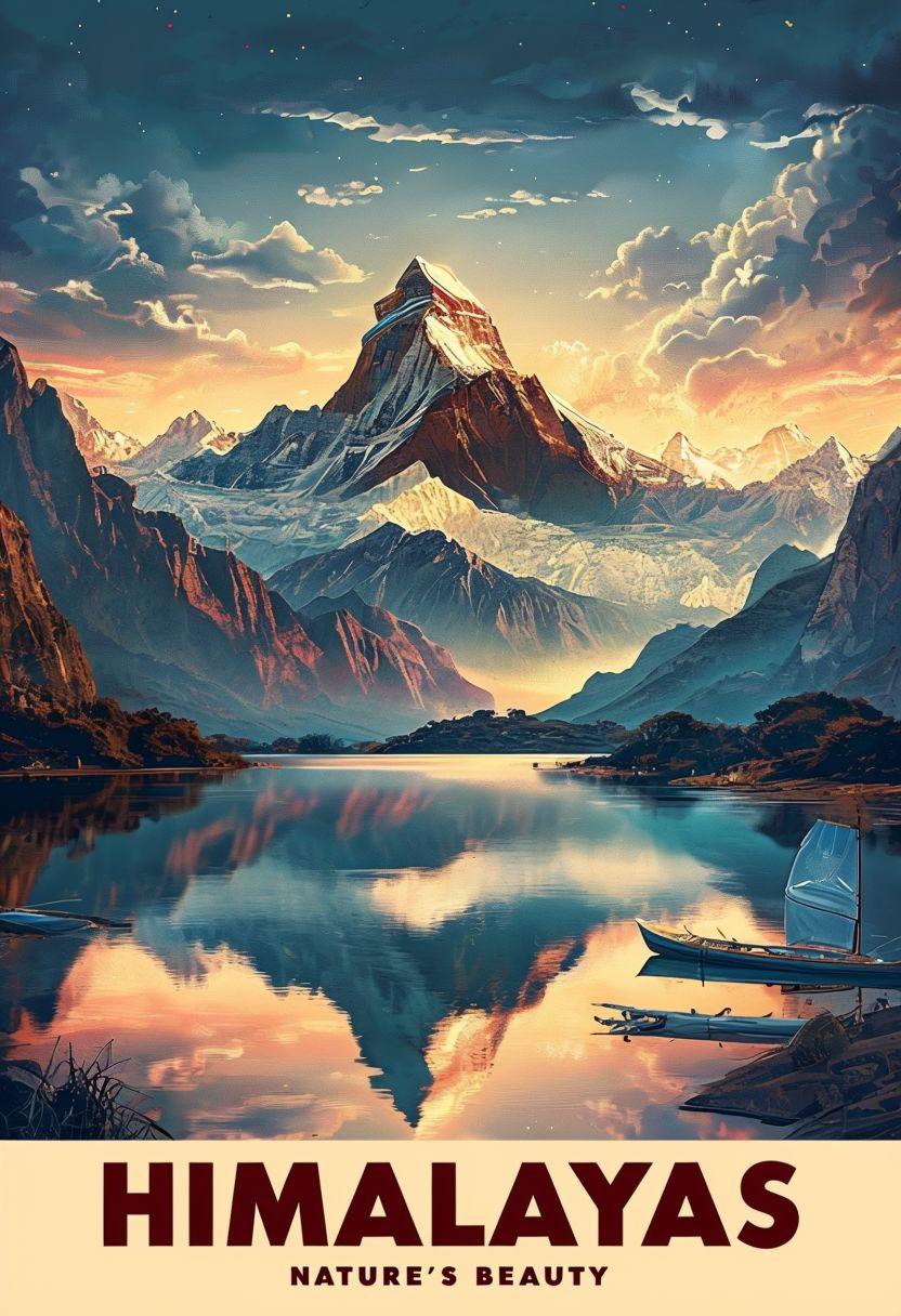 Himalayas Poster, Art to Print, Poster, Poster, Wall Decoration, Wall ...
