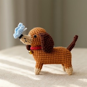 Cute Mini Dog Crochet amigurumi, dog crochet download, dog gift crochet, pet crochet animals, crochet patterns, digital design, crochet gift