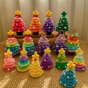 Mini amigurumi au crochet pour sapin de Noël, arbre de Noël au crochet à télécharger, cadeau d&#39;arbre de Noël au crochet, animaux au crochet pour les fêtes, motifs numériques au crochet