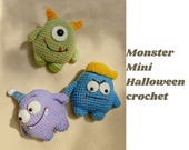 Monster Mini Halloween Crochet Crochet amigurumi, monster crochet download, halloween mini gift crochet, monster crochet patterns, halloween