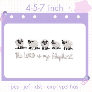 Christian Embroidery Designs, the lord Machine Embroidery Patterns, is my shepherd Digital Embroidery Files, sheep Embroidery File christian