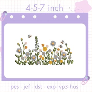 flower Embroidery Designs, flower garden Machine Embroidery Patterns, curte flower Digital Embroidery Files, Embroidery File,Embroidery file