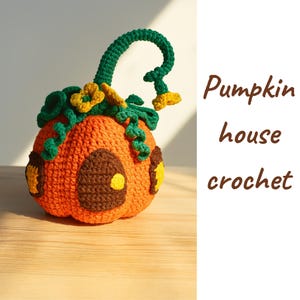 Pumpkin House Crochet Pattern, Pumpkin House Fall Crochet Amigurumi Digital Design, Gift Crochet Halloween DIY Decoration, halloween crochet