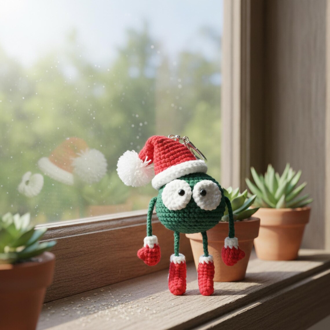 Crochet Santa Hat Keychain Crochet Amigurumi, Santa Crochet Download ...