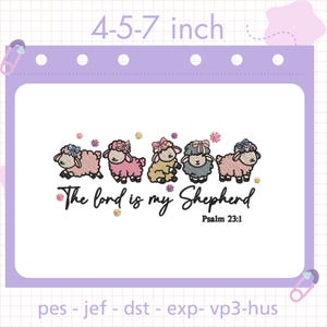 the lord Embroidery Designs,is my shepherd Machine Embroidery Patterns,psalm Digital Embroidery Files, christian Embroidery File jesus lover