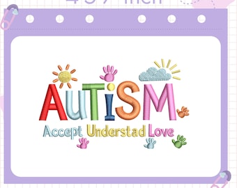 autism awareness Embroidery Designs,accept Machine Embroidery Patterns, understand Digital Embroidery Files,love Embroidery File Embroidery