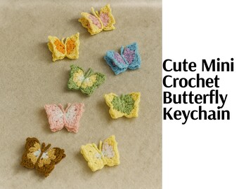 Cute Mini Crochet Butterfly Keychain crochet amigurumi, Butterfly Keychain crochet download, mini crochet Butterfly Keychain, Keychain gift