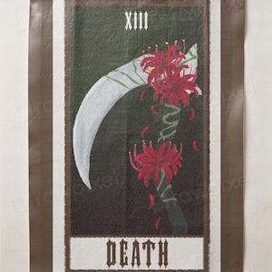 Pôster de Carta de Tarô da Morte | Técnica Mista, Decoração Artística, Boho, Espiritual, Presente Etéreo