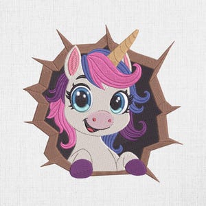 Unicorn Machine Embroidery Design: 9 Sizes (Instant Download, Multiple Sizes & Formats)