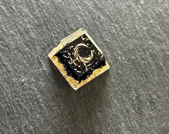 Black Gold Moon Artisan Keycap, Celestial Gothic Keycap for Mechanical Keyboard