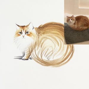 Custom Pet Portrait From Photo,Custom Pet Sketch Painting,Dog Portrait, Cat Portrait, Memorial Gift, Cat Mom Gift,Digital Pet Portrait