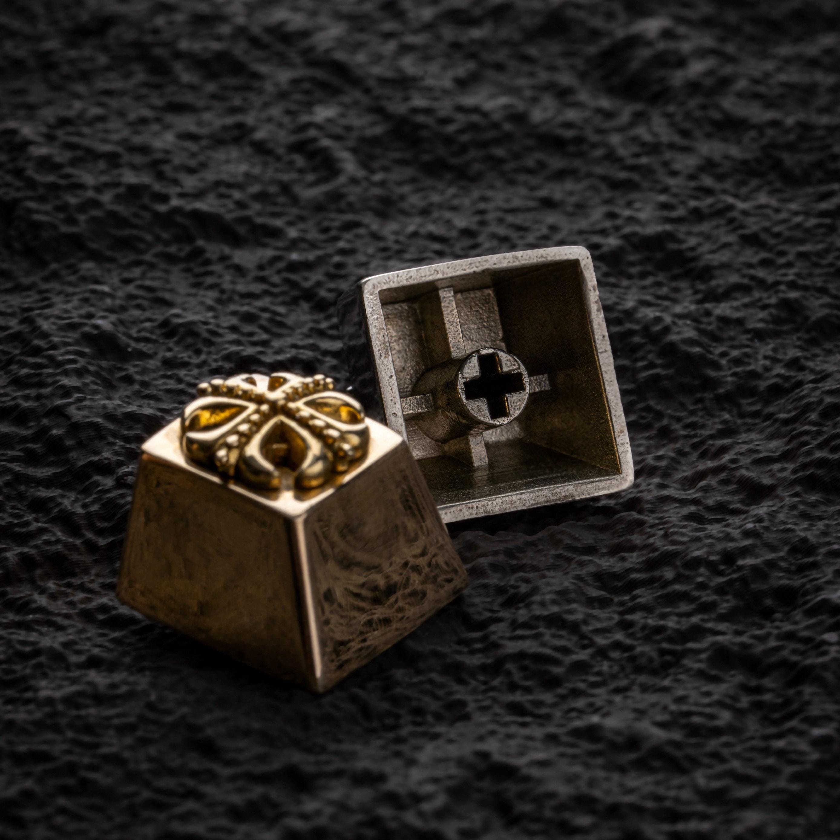 Goth Key Cap Set Gothic Cross Artisan Keycap Metal Vintage Silver Gold Keyboard ...