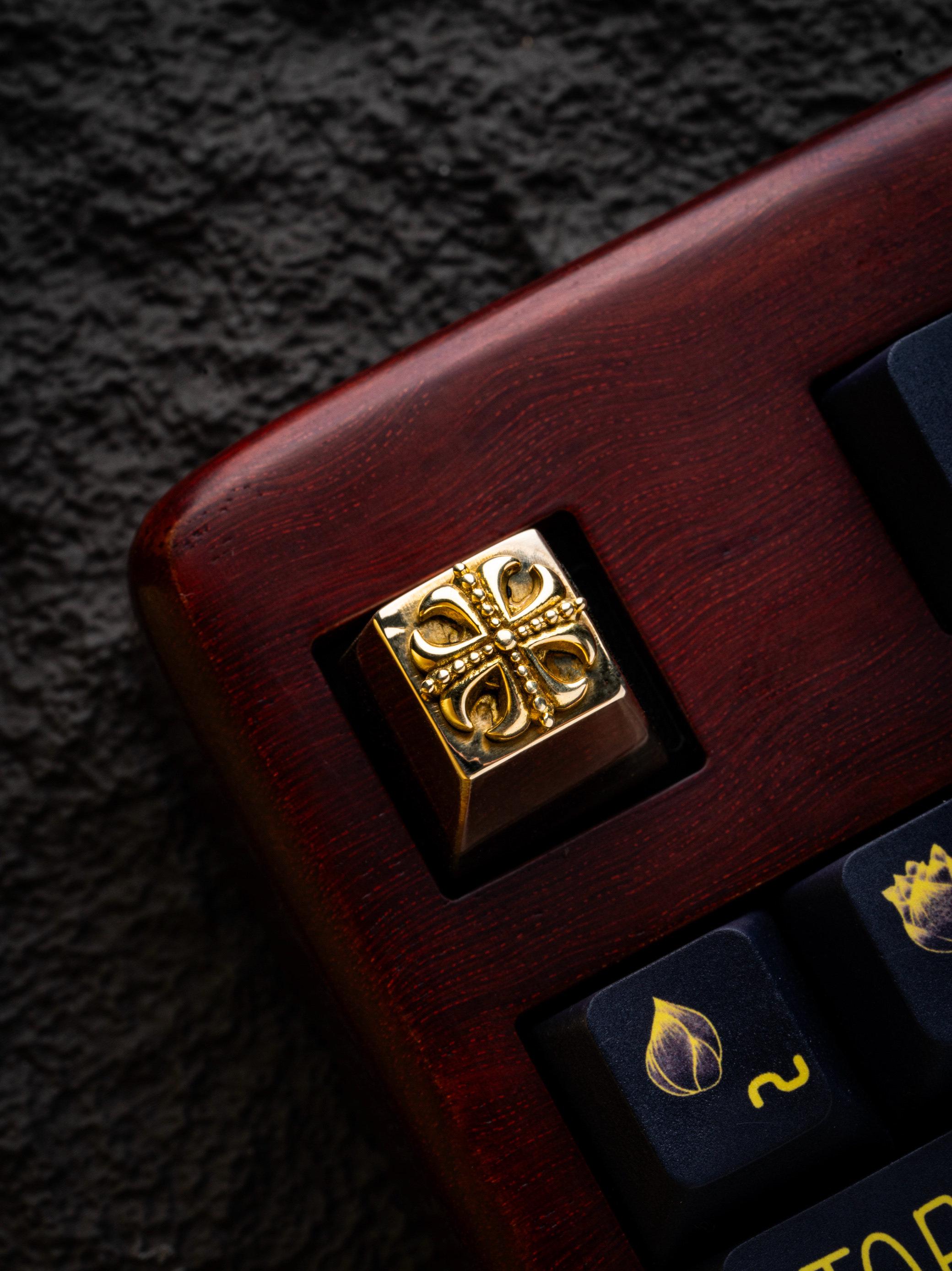 Goth Key Cap Set Gothic Cross Artisan Keycap Metal Vintage Silver Gold Keyboard ...