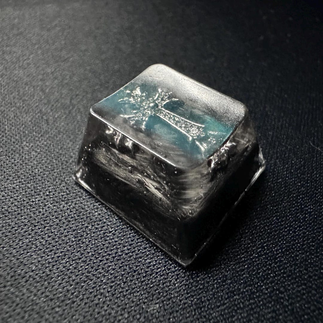 Goth Cross Artisan Keycap, Dark Coquette Black Resin Keyboard Decor ...