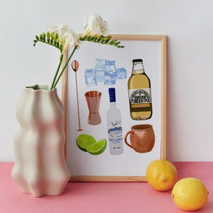 Jasny i stylowy plakat z koktajlem Moscow Mule do Twojej kuchni, baru lub domu!