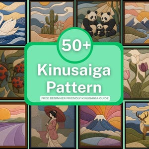 Paquete de más de 50 patrones de Kinusaiga / Arte japonés de mosaico de seda / Manualidades Kinusaiga sin costuras (Descarga digital)