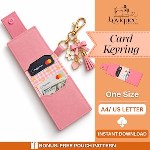 Card Keyring Sewing Pattern PDF | ATM Card Keychain Holder | Beginner Friendly Charm Keychain | Easy Sewing Pattern | Tote Bag Keyring