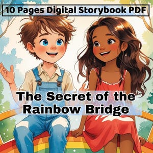 The Secret of the Rainbow Bridge, Kids Friendship Storybook PDF, Illustrated Children Ebook, Bedtime Digital Story, Adventure Tale Download