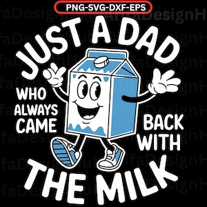 Just A Dad Who Always Came Back With Milk Png, Dad Gift,  Retro Dad Raccoon Png, Funny Fathers Day Png, Gift for Dad Png, fathers day Png