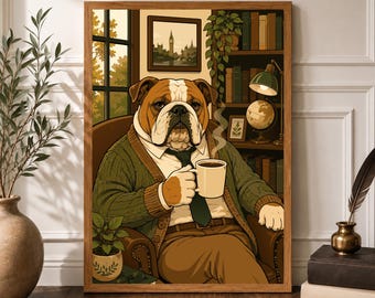 Funny Dog Poster , Dog Bar Dining Room Wall Art, Kitchen Décor Art, Dog Lovers Wall Art, Coffee Lover Gift