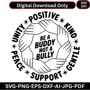 Be a Buddy Not a Bully PNG, Unity Day Anti Bullying Awareness SVG ...