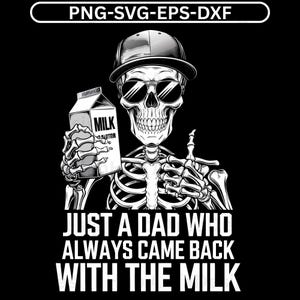 Just A Dad Who Always Came Back With The Milk Png, Dad Gift Png,  Retro Dad Raccoon Png, Funny Fathers Day Png, Gift for Dad Png, Daddy Gift