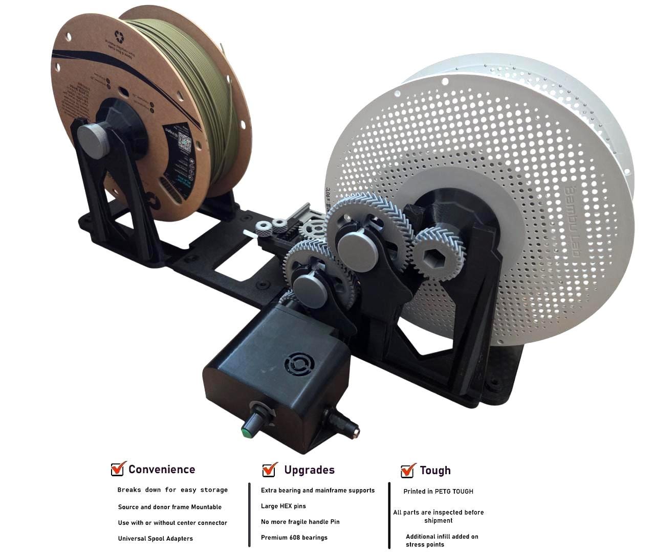 Motorized Upgraded Universal 3D Filament Re-spooler/transfer - Pre ...