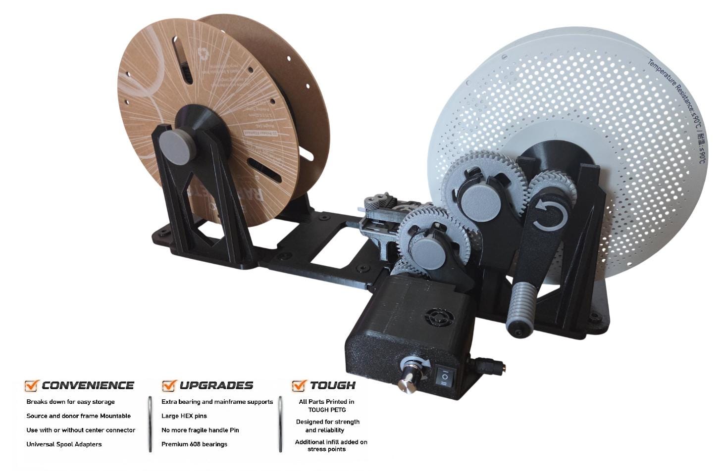 Filament Respool Rig Motorized UPGRADED Universal 3D Filament Respooler/spooler - Pre ...