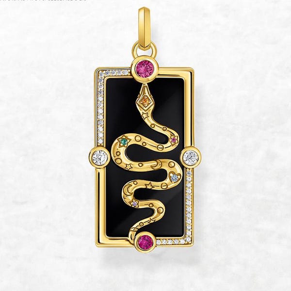 Yellow Gold Plated Pendant Snake Cosmic Talismans Brand New Fine Jewelry Accessories 925 Sterling Silver Bohemia Gift For Woman