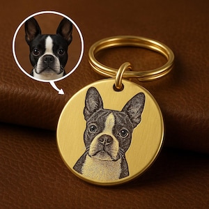 Personalisierte Haustier-Foto-Schlüsselbund Benutzerdefinierte Haustier-Porträt-Schlüsselbund Hundeerinnerung Haustier-Verlust-Geschenke für Hundeliebhaber-personalisiertes Haustier-Gedenkgeschenk Bild 3