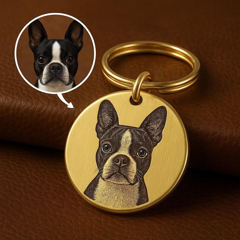 Personalisierte Haustier-Foto-Schlüsselbund Benutzerdefinierte Haustier-Porträt-Schlüsselbund Hundeerinnerung Haustier-Verlust-Geschenke für Hundeliebhaber-personalisiertes Haustier-Gedenkgeschenk Bild 3