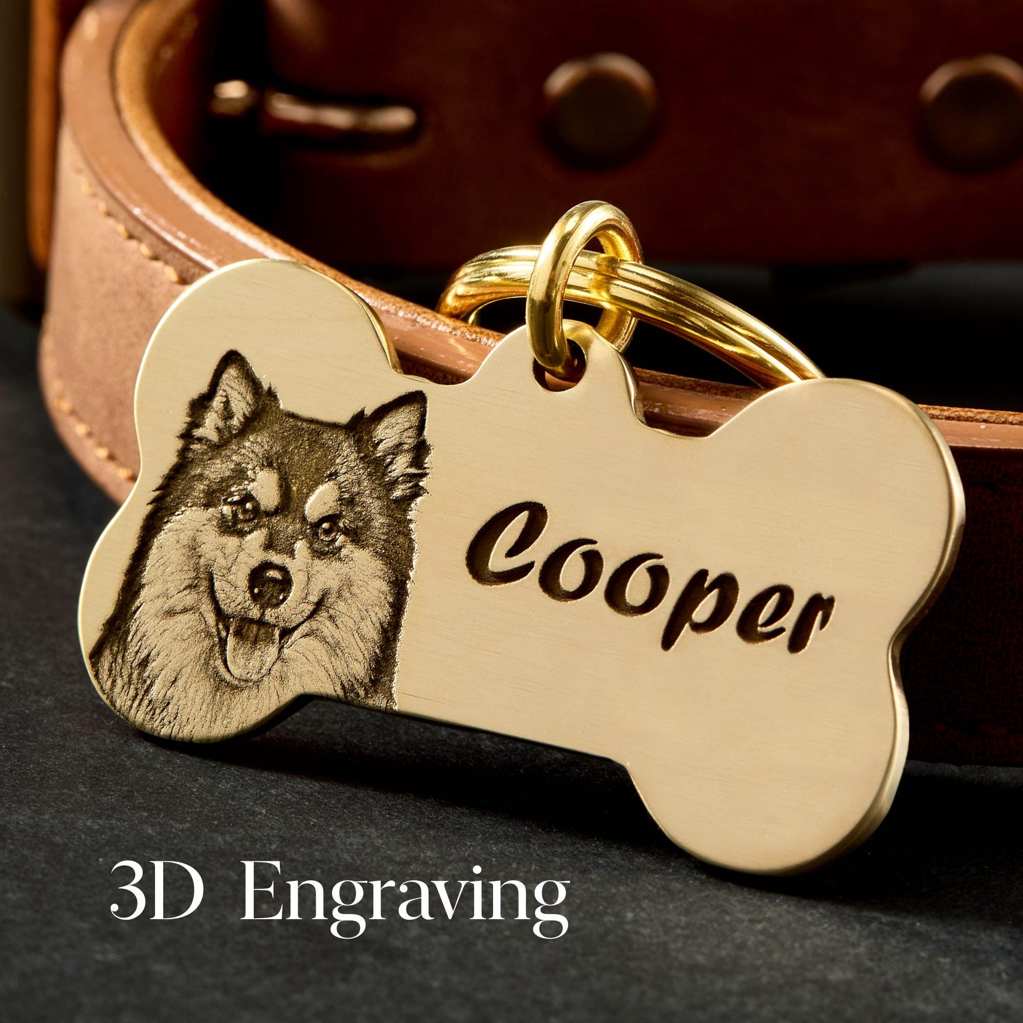 Collana con targhetta per cani incisa a mano personalizzata - Italia Collana con targhetta per cani incisa a mano personalizzata - Italia