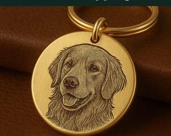 Personalized Pet Photo Keychain Custom Pet Portrait Keychain Dog Remembrance Pet Loss Gifts for Dog Lovers Personalized Pet Memorial Gift