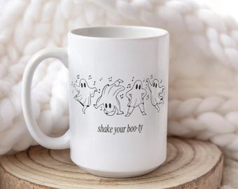Ghost Coffee Mug – Ceramic Halloween Cup, Retro Spooky Drinkware