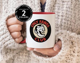 Mug Vampire Only Fangs Club – Tasse d'Halloween gothique en céramique