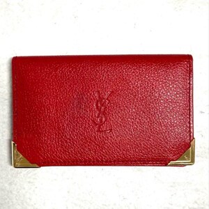 Beautiful Yves Saint Laurent Cassandra Leather Card Case Business Card Holder
