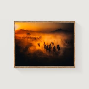Pushkar Camel Fair Print: Golden India Desert Landscape Photography