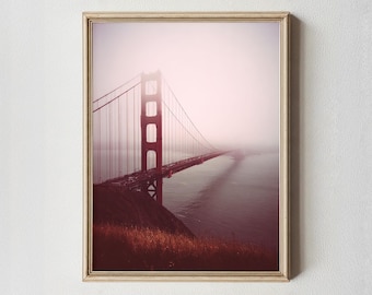 Golden Gate Bridge Print – Foggy San Francisco Coastline Photography