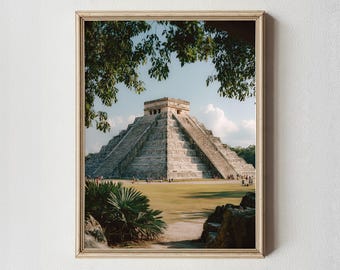 Chichen Itza Pyramid Print | Mayan Architecture Wall Art