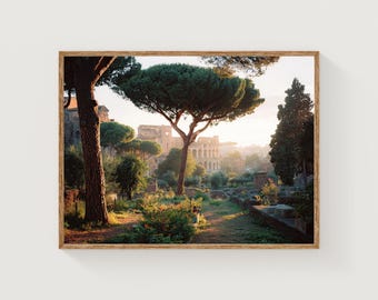 Impresión del Coliseo: Arte mural romano, fotografía de paisajes italianos