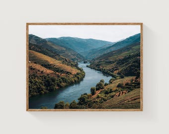 ポートワインの絵画 ブドウ園 水彩画 アートプリント ポルトガルの風景