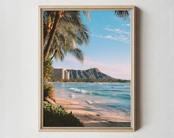 Waikiki Beach Print | Diamond Head, Hawaii Coastal Photography
