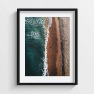 Impresión de playa / Ola oceánica, impresión artística de playa naranja, obra de arte de la costa australiana, hermoso póster del océano de Sídney, Mona Vale, NSW, Australia