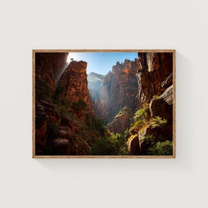 Zion National Park Canyon Print, Utah Red Rock Landscape Photography