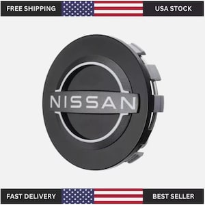 Nissan Wheel Center Caps - Black Hub Caps 54mm - Set of 4