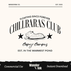 Capybara Club SVG PNG, Relaxed Animal Friends Digital Art, Cute Minimalist Line Drawing, Funny Chill Shirt Design, Japanese Style Clipart