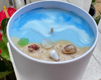 Vela de soja con aroma a coco de Aloha Beaches