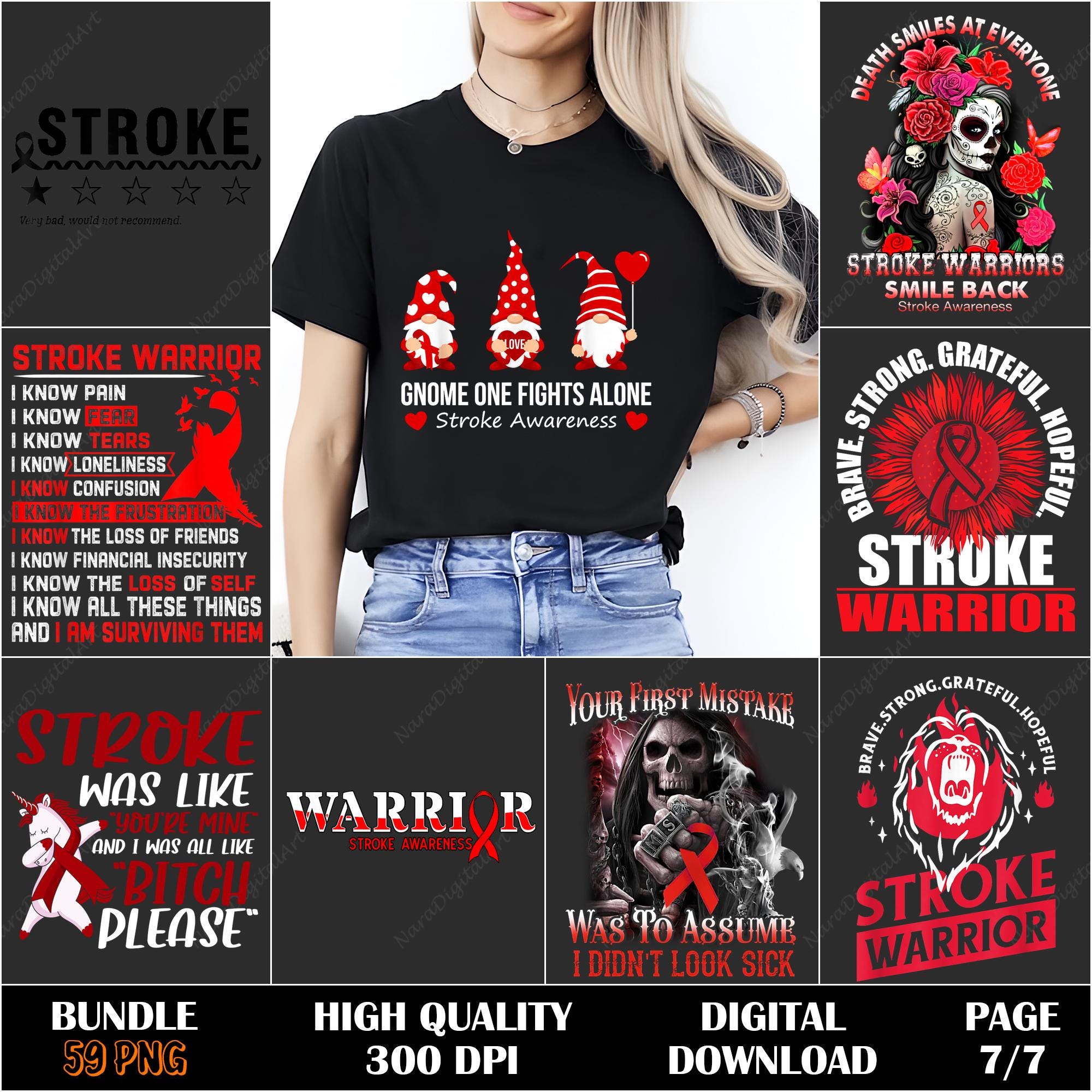 Stroke Warrior PNG Bundle, Stroke Awareness Sublimation Designs ...