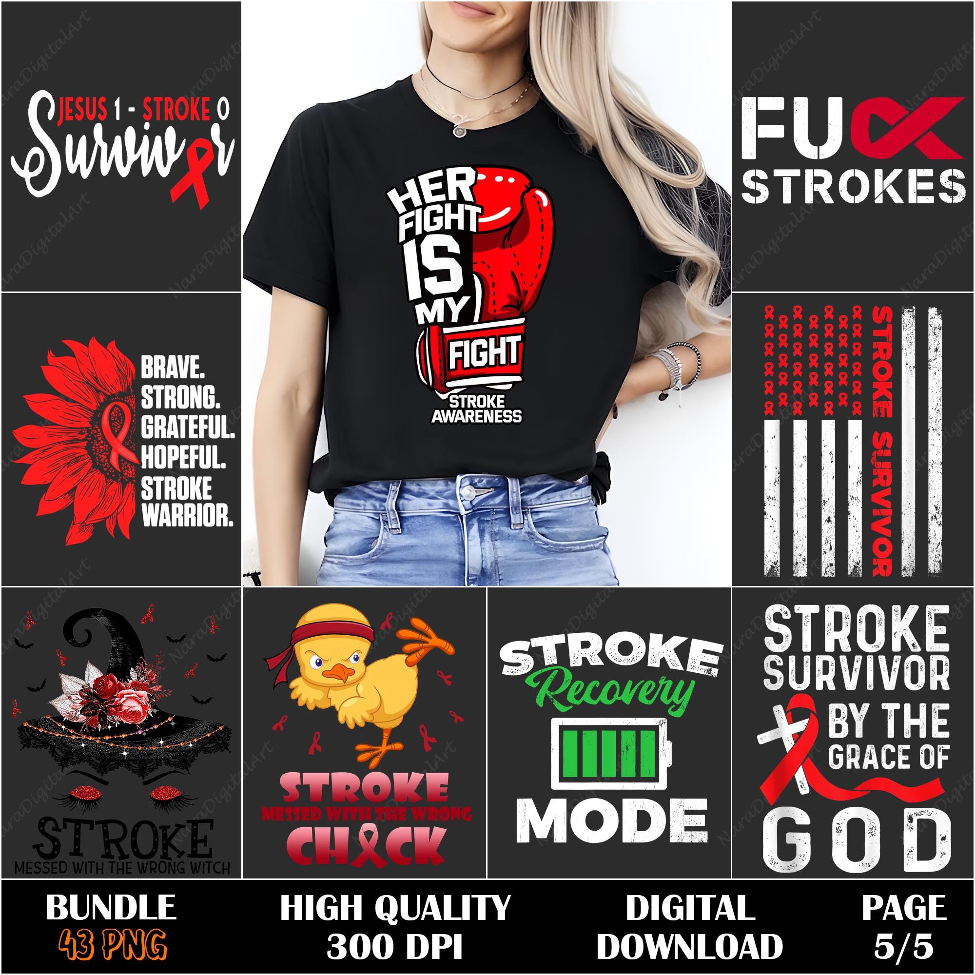 Stroke Awareness PNG Bundle, Stroke Survivor Sublimation Designs ...