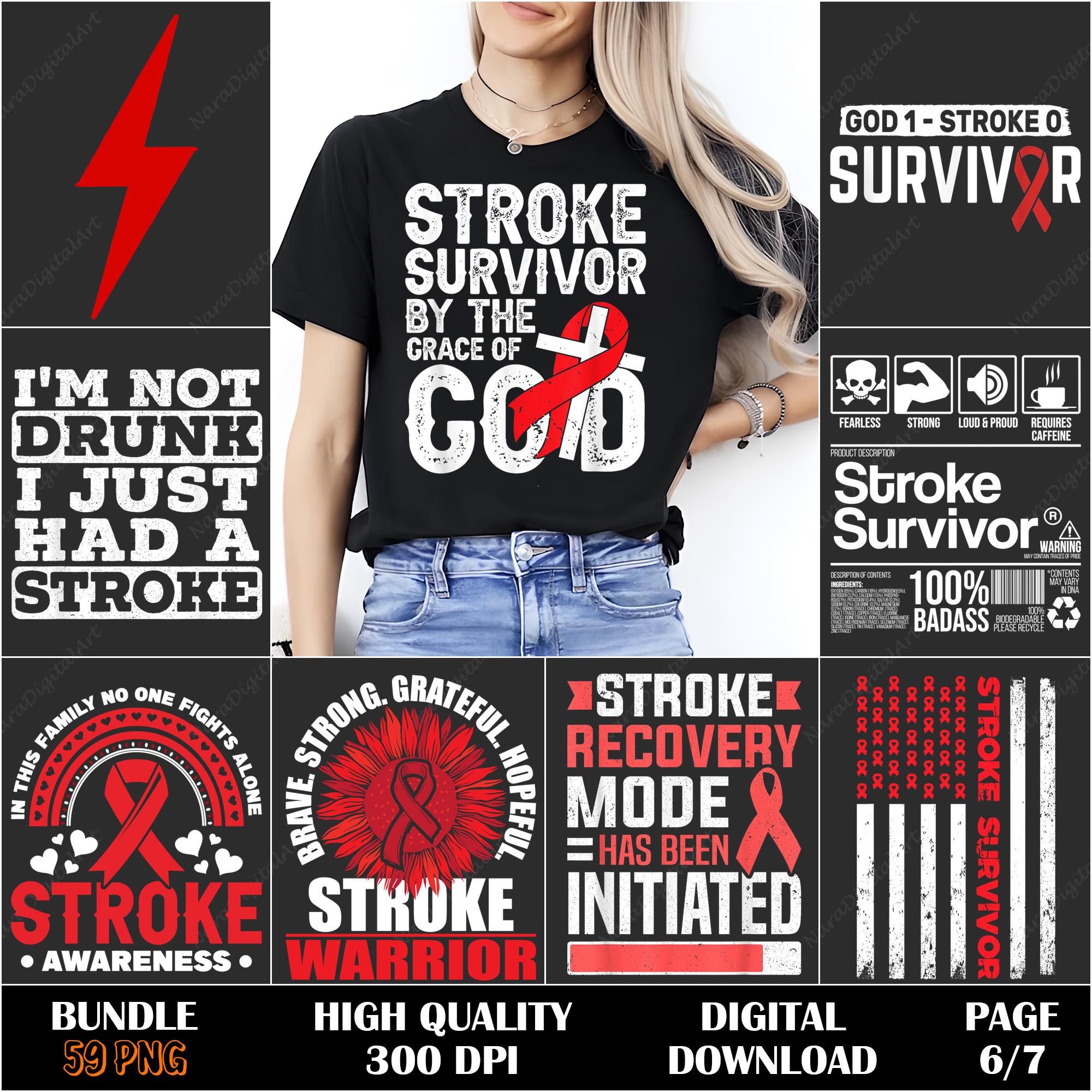 Stroke Warrior PNG Bundle, Stroke Awareness Sublimation Designs ...